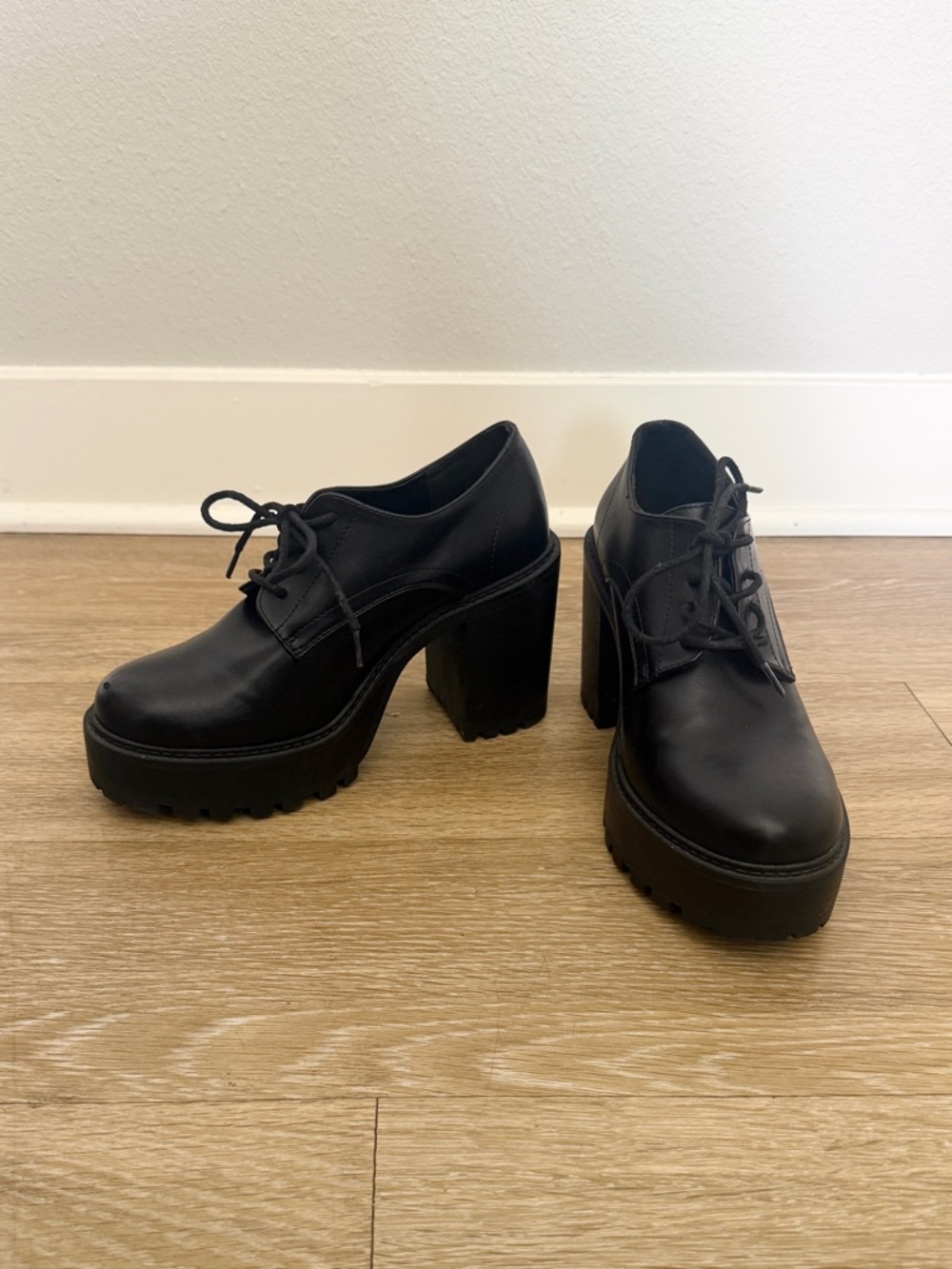 torrid Oxford Black Chunky Platform Lace-Up Heels